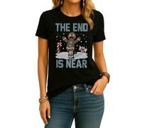 Keks Coockies | The End is Near | Ugly Christmas Sweater Christmas Sweater Navidad Sudadera Mujer Camiseta, Negro , M