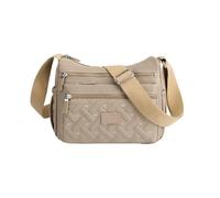 KEKUBUWE Bolso bandolera con múltiples compartimentos, Bolso bandolera de nailon impermeable de gran capacidad, Bolso de mano para mujer (Khaki,One Size)