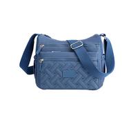 KEKUBUWE Bolso bandolera con múltiples compartimentos, Bolso bandolera de nailon impermeable de gran capacidad, Bolso de mano para mujer (Blue,One Size)