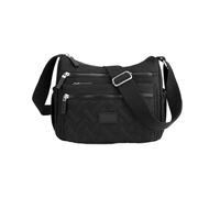 KEKUBUWE Bolso bandolera con múltiples compartimentos, Bolso bandolera de nailon impermeable de gran capacidad, Bolso de mano para mujer (Black,One Size)