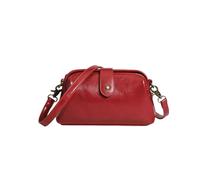KEKUBUWE Bolso retro hecho a mano de cuero PU, Bolso bandolera pequeño con apertura única, Bolso médico vintage para mujer (Wine Red,One Size)