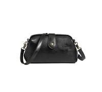 KEKUBUWE Bolso retro hecho a mano de cuero PU, Bolso bandolera pequeño con apertura única, Bolso médico vintage para mujer (Black,One Size)