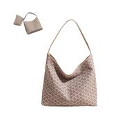 KEKUBUWE Bolso tote para mujer con cartera grande, Bolso hobo con estampado geométrico, Bolso de hombro de gran capacidad (Khaki,One Size)