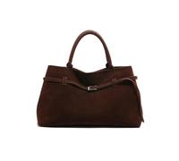 KEKUBUWE Bolsos Tote de Gamuza para Mujer, Bolsos de Piel Sintética, Bolso Tote Grande Marrón con Asa Superior (Coffee,One Size)