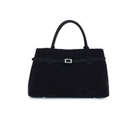 KEKUBUWE Bolsos Tote de Gamuza para Mujer, Bolsos de Piel Sintética, Bolso Tote Grande Marrón con Asa Superior (Black,One Size)