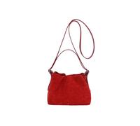 KEKUBUWE Bolsos Tote de Gamuza Sintética para Mujer, Bolso Tipo Cubo con Cordón, Bolso de Hombro Retro Holgado, Bolso Satchel para Diario (Red,One Size)