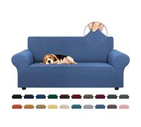 KEKUOU Funda de sofá elástica Loveseat, Fundas para 2 Cojines de sofá (140-200 cm), Protector de Muebles, sofá con Fondo elástico, para niños, Perros, Jacquard, pequeño a Cuadros (M, Encima