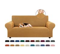 KEKUOU Funda elástica para sofá biplaza, Funda de sofá para sofá de 2 Cojines (de 55 a 79 Pulgadas), Protector de Muebles con Parte Inferior elástica para niños o Perros, Jacquard a Cuadros pequeños