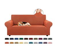KEKUOU Funda elástica para sofá biplaza, Funda para sofá de 2 plazas (de 55 a 79 Pulgadas), Protector de Muebles con Parte Inferior elástica para niños o Perros, Jacquard a Cuadros pequeños (M