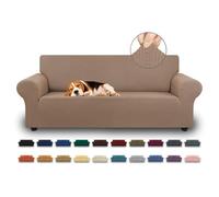 KEKUOU Funda elástica para sofá de 3 Cojines, Apta para Mascotas (de 79 a 94 Pulgadas), Protector de Muebles con Parte Inferior elástica para niños, Perros, Jacquard a Cuadros pequeños (Grande,