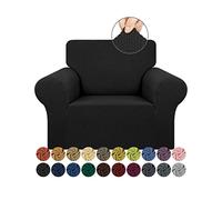 KEKUOU Funda elástica para sofá de Silla, 1 Pieza de Licra Lavable, Funda Protectora de Muebles Jacquard Suave con Parte Inferior elástica para niños, Mascotas (Negro, pequeño)