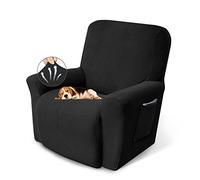 KEKUOU Fundas para sillas reclinables, Fundas elásticas para sofá, 1 Pieza, Protector de Muebles con Parte Inferior elástica para niños y Mascotas, Tela Jacquard con patrón de Cuadros pequeños