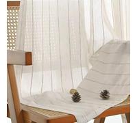 KEKUYA Cortinas Salon 2 Piezas 229x183cm Cortina para Ventana Dormitorio Translúcidas Visillos Paneles con Ojales de Salon Habitacion Modernas,Raya