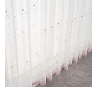 KEKUYA Cortinas Salon Moderna, Cortinas Dormitorio Visillos Translúcida Poliéster con Ojales, Nube Blanca,para Cocina/Dormitorio/Comedor,2 Piezas 132x160cm