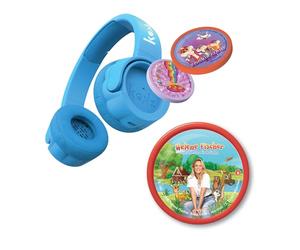 Kekz - Juego de iniciación de Helene Fischer: Auriculares para Galletas, Color Azul, Incluye Las Canciones Infantiles más Bellas, Juego de Audio Cookie Crew y Wunderkekz (Auriculares para niños,