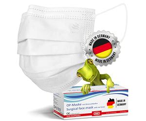 kela, 100x Mascarillas Quirúrgicas, Blanco, Fabricado en Alemania, Mascarilla Medicas Homologadas para Adultos, Material Oeko-tex, DIN EN 14683 Tipo IIR - BFE >99,8%, 3 Capas y Sin Grafeno,