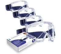 kela 4x Gafas de proteccion trabajo ACE | Made in Germany | Gafas de seguridad de revestimiento de ventilación antivaho | Lente de acetato contra químicos diadema ancha ajustable | A prueba de polvo