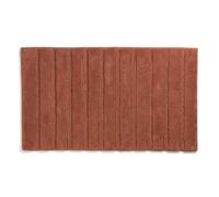 kela Alfombra de baño antideslizante 50 x 80 x 1,6 cm MEGAN, alfombra de baño marrón, lavable, algodón reciclado, alfombra de baño con diseño alto/bajo, terra