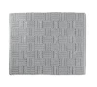 kela Alfombra de baño antideslizante 55 x 65 cm LEANA, alfombra de baño gris, lavable, 100 % algodón, alfombra de baño con diseño trenzado, gris roca