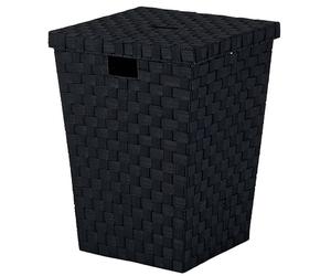 Kela Alvaro kosz na bieliznę z pokrywą czarny 23070