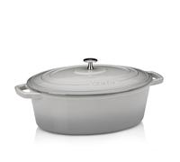 kela 12608 Asador con tapa, Hierro fundido, Gran retención del calor, Apto para inducción, 6 L, Negro, Oval, Calido