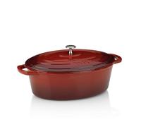 kela 11942 Asador con tapa, Hierro fundido, Revestimiento esmaltado, Gran conservación del calor, Apto para inducción, 6 L, Rojo, Ovalado, Calido