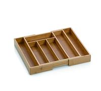 kela Cubertero de bambú cajones 28,5-39 x 34 x 5 cm, extensible, cajón con 5 ó 7 compartimentos, KALMA, organizador de cajones cocina