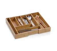 kela Bambú Cubertero para cajones 35 - 58 x 43 x 6,5 cm, extraíble, bandeja para cajones con 6 u 8 compartimentos, KALMA, organizador de cajones para cocina