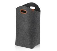 kela Bolsa de lavandería plegable de fieltro, cestas de lavandería, recogedor de ropa 61 cm, FAY, asas reforzadas, gris oscuro