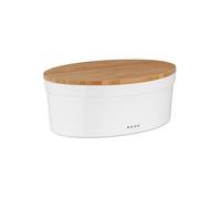 kela Panera de cerámica con orificios de ventilación 36,5 x 23,5 x 14 cm, panera de cerámica, SALENA, panera blanca