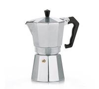 kela Cafetera espresso para 6 tazas, cafetera espresso 300 ml, cafetera de aluminio, ITALIA, cafetera espresso para placa de cocina, todos los tipos de cocina excepto inducción, plata mate