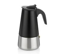 kela Cafetera espresso para inducción, cafetera espresso para 6 tazas, cafetera moka de 300 ml, FERRARA, cafetera de acero inoxidable negro mate