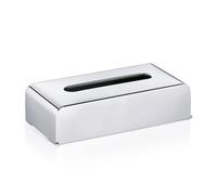 kela Caja para pañuelos de papel 27 x 12,5 x 7 cm FABER, acero inoxidable 18/10, caja para pañuelos con soporte de pared, pulido brillante