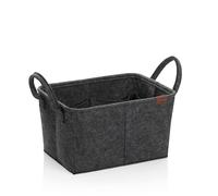 kela Cesta de almacenamiento 35 x 25 x 20 cm FAY, cesta de la compra con asas, 8 bolsillos interiores, cesta de fieltro para juguetes, periódicos, cosméticos, gris oscuro