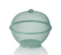 kela Cesta para fruta con protección contra moscas 26,5 cm COMO, cubierta para alimentos, cesta para fruta con tapa, cubierta contra moscas, metal, verde menta