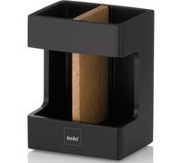 Kela Cube vaso para cepillos de dientes negro-marrón 23688