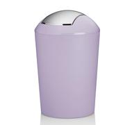 kela Cubo con tapa basculante violeta, cubo para cosméticos de 5 l con tapa basculante, plástico, MARTA, cubo de basura para baño en violeta pastel mate