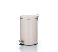 kela Cubo de basura con pedal 12 l, cubo de basura con pedal y tapa de cierre silencioso, cierre automático MONACO+, cubo de basura metálico para baño y cocina con cubo interior, beige mate