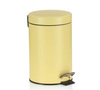 kela Cubo de basura cosmético amarillo 3 l, cubo de basura metálico con pedal para baño, cubo de basura para baño con cubo interior y asa de transporte, MONACO, amarillo sol mate