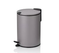 kela Cubo de basura para cosméticos 3 l gris claro mate, tapa con cierre silencioso, cubo de basura con pedal para baño MATS, cubo de basura para baño con cubo interior y asa de transporte