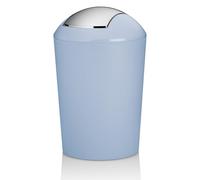 kela Cubo de basura para cosméticos azul 1,7 l, cubo de basura pequeño para baño con tapa basculante, plástico, MARTA, cubo de basura de mesa pequeño azul mate escarchado