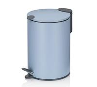 kela Cubo para cosméticos 3 l azul mate, tapa con cierre silencioso, cubo de basura con pedal para baño MATS, cubo de basura para baño con cubo interior y asa de transporte