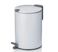 kela Cubo para cosméticos 3 l blanco mate, tapa con cierre silencioso, cubo de basura con pedal para baño MATS, cubo de basura para baño con cubo interior y asa de transporte