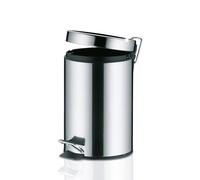 kela Cubo para cosméticos 3 l, cubo de basura con pedal y tapa de cierre silencioso, sistema de cierre automático STAMPA, cubo de basura de acero inoxidable para el baño con cubo interior, brillante