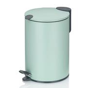 kela Cubo para cosméticos 3 l verde mate, tapa con cierre silencioso, cubo de basura con pedal para baño MATS, cubo de basura para baño con cubo interior y asa de transporte