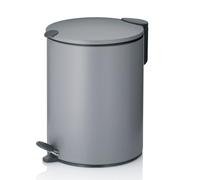 Kela, Cubo para cosméticos MATS, Metal, 5 L, gris claro mate, pedal y tapa con cierre silencioso