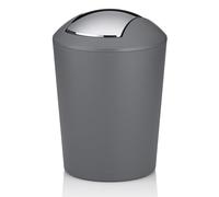 kela Cubo para cosméticos Gris 1,7 l, Cubo de Basura pequeño para el baño con Tapa basculante, plástico, Marta, Cubo de Basura pequeño para Mesa Gris Mate