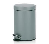 kela Cubo para cosméticos gris 3 l, cubo de basura metálico con pedal para baño, cubo de basura para baño con cubo interior y asa de transporte, MONACO, gris claro mate