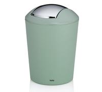 kela Cubo para cosméticos verde 1,7 l, cubo de basura pequeño para baño con tapa basculante, plástico, MARTA, cubo de basura pequeño para mesa verde jade mate