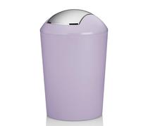 kela Cubo para cosméticos violeta 1,7 l, cubo de basura pequeño para baño con tapa basculante, plástico, MARTA, cubo de basura pequeño para mesa violeta pastel mate